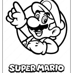 Printable Super Mario Coloring Page Pages Bros Drawing Color Game Original Choose Board