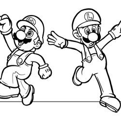 Outstanding Super Mario Bros Coloring Pages Brothers Luigi Printable Color Sheets Print Kids Para Characters