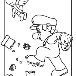 Smashing Super Mario Coloring Pages Free Printable Cool Kids Popular For