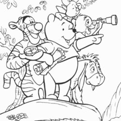 Excellent Winnie The Pooh Coloring Pages Free Friends Sheets And