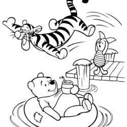 Coloring Page Winnie The Pooh Pages Pu Bear Characters Walt Tiger