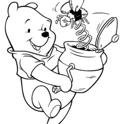 High Quality Winnie The Pooh Coloring Pages Learn To Bear Printable Print Disney Color Kids Characters