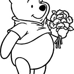 Wizard Winnie The Pooh Coloring Pages Printable Flowers Loves Bear Valentine Print Rocks Disney Balloon