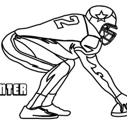 Super Coloring Pages Football Free And Printable Dallas Cowboys Player American Outline Center Color Sports