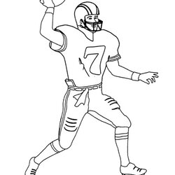 Terrific Coloring Pages Football Free And Printable Player Players Kids Sheets Drawing American Print Number