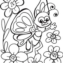 Terrific Get This Butterfly On Flower Coloring Pages Kids Cartoon Cute Butterflies Color Flowers Colouring