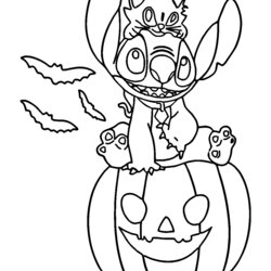 Cool Disney Stitch Coloring Pages Halloween