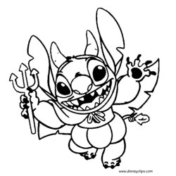 Disney Halloween Coloring Pages World Of Wonders Stitch Printable Devil Color Mickey Kids Pokemon Colors