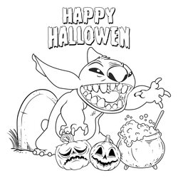 Splendid Best Disney Halloween Coloring Pages Printable For Free At Stitch