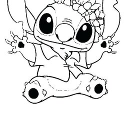 Capital Stitch Halloween Coloring Page Hannah Pages Disney Lilo