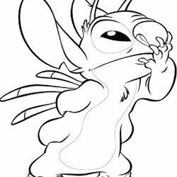 Super Stitch Halloween Coloring Page Hannah Pages Lilo