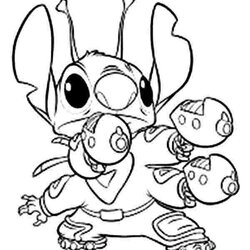 Tremendous Lilo And Stitch Halloween Coloring Pages In