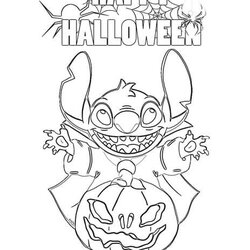 Matchless Stitch Coloring Pages Halloween Holiday