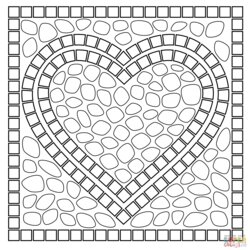 Mosaic Patterns Coloring Pages Home Mandala Muster Valentine