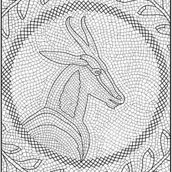 Mosaic Printable Coloring Pages Adults Roman Dover Mosaics Colouring Animal Book Color Sheets Publications