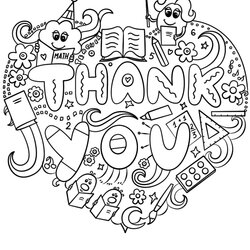 High Quality Please And Thank You Coloring Pages At Free Teacher Doodle Printable Service Print God