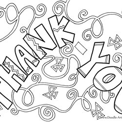 Worthy Thank You Coloring Pages Free At Printable Card Color Greeting Cards Doodle Goodbye Kids Service Alley
