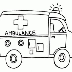 Large Coloring Pages Of An Ambulance Transportation For Kids