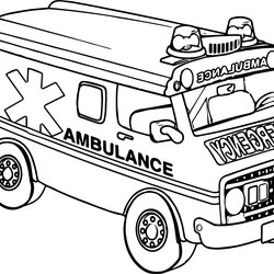 Worthy Transportation Ambulance Car Coloring Page Pages
