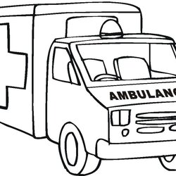Super Ambulance Coloring Page Perfect Home