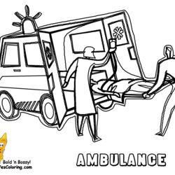 Perfect Ambulance Drawing At Free Download Coloring Pages Paramedics Ems Popular