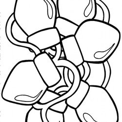 Capital Simple Christmas Coloring Pages At Free Printable Lights Light Tree Bulb Drawing Ornaments Color Kids