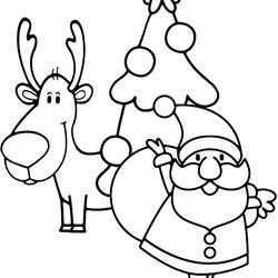 Splendid Simple Christmas Coloring Page Santa