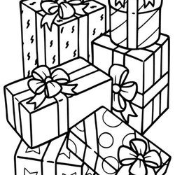 Outstanding Free Easy To Print Christmas Coloring Pages Presents Ornament Mouse