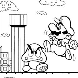 Printable Coloring Page Library Mario Super Brothers Pages Book Fantastic Personal Own Create Print