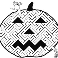 Brilliant Maze Coloring Pages Home Halloween Printable Kids Mazes Myers Michael Color Lantern Jack Shape