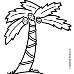 Fantastic Palm Tree Coloring Pages To Print Home Coconut Beach Printable Island Color Drawing Sheet Easy Kids