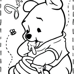 Worthy Winnie The Pooh Coloring Pages At Free Download Baby Color Printable Kids Bear Sheets Print Book
