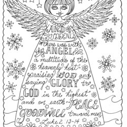 Supreme Christmas Angel Christian Coloring Page Adult Books Pages Colouring Printable Scriptures Angels Book