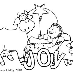 Cool Free Christian Christmas Coloring Pages At Nativity Jesus Printable Simple Scene Manger Animals Kids