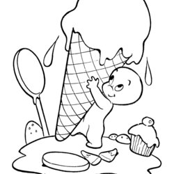 Super Ice Cream Coloring Pages For Kids Home Ghost Halloween Sheets Printable Color Fun Eating Book Activity