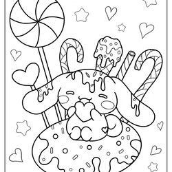 Splendid Coloring Pages Free Cinnamon Covered In Sweets Sheet