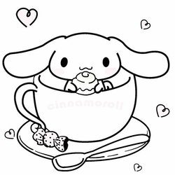 Cinnamon Roll Coloring Pages Hello Kitty
