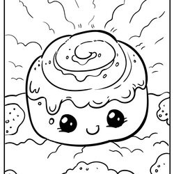 Terrific Cinnamon Roll Coloring Pages Home
