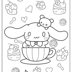 Matchless Cinnamon Roll Coloring Pages With In Teacup