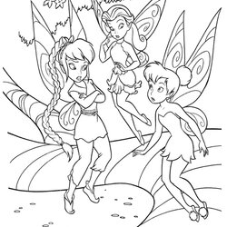 Splendid Tinkerbell Coloring Pages Clips Movie Print Color Cl
