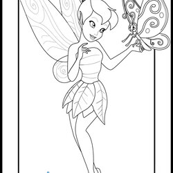 Sublime Tinkerbell Coloring Pages Team Colors Disney Friends Fairy Butterfly Kids Printable Google Colouring