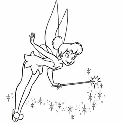 Fine Free Printable Tinkerbell Coloring Pages For Kids Disney Print Color Tattoo Drawing Outline Fairy Wand