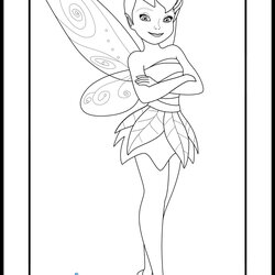 Marvelous Tinkerbell Coloring Pages Minister Disney Printable Fairy Outline Cartoon Visit Felting