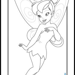 Terrific Tinkerbell Coloring Pages Minister Flying Fairies Print Dress To