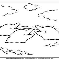 Supreme Dolphin Coloring Page Dolphins Outlines Fit