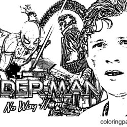 Supreme Spider Man No Way Home Coloring Page Free Printable Pages