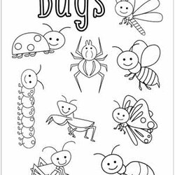 Out Of This World Little Bugs Coloring Pages For Kids Easy And Fun Bug Colouring Printable Insects Insect