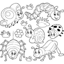 Wonderful Bug Coloring Pages Insects Insect Bugs Sheets Spider Six Colouring Color Kids Printable Caterpillar