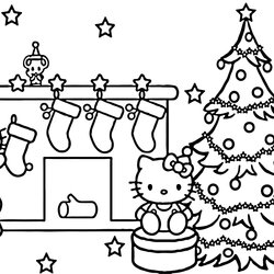 Peerless Best Hello Kitty Christmas Coloring For Free At Pages Kids