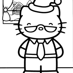 Eminent Hello Kitty Christmas Coloring Pages Forever Kids Page